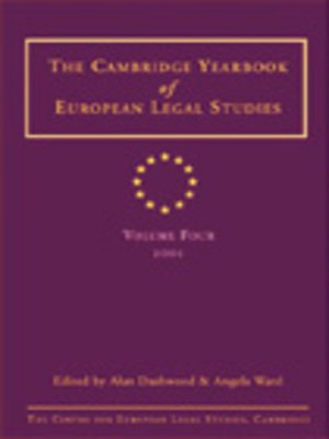 cover image of The Cambridge Yearbook of European Legal Studies, Volume 4
